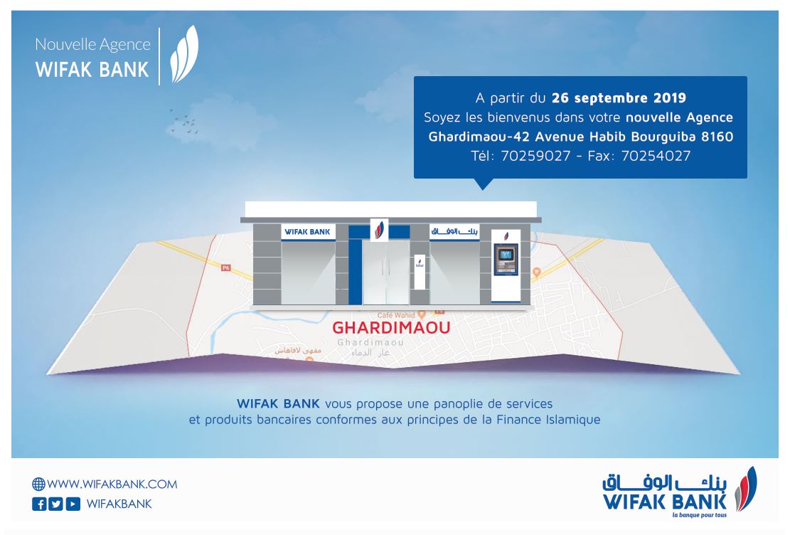 Wifak Bank annonce l’ouverture de sa 30ème agence à Ghardimaou