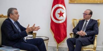 Elyes Fakhfakh reçoit Tarak Chérif, Président de la CONECT