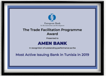 Et la banque émettrice la plus active en 2019 en Tunisie est … Amen Bank