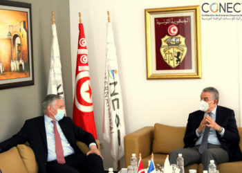 Tarek Cherif, président de la Conect, reçoit André Parant, l’ambassadeur de France en Tunisie
