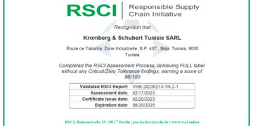 Pour la première fois, une entreprise tunisienne obtient le label Responsible Supply Chain Initiative