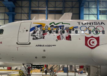 Tunisair dévoile l’Airbus A320Neo “Carthage” aux couleurs des JO 2024