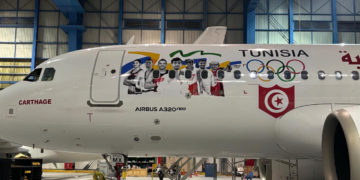 Tunisair dévoile l’Airbus A320Neo “Carthage” aux couleurs des JO 2024