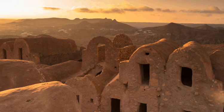 Coucher de soleil à Kasr Zemmour Photographer:Issam Barhoumi